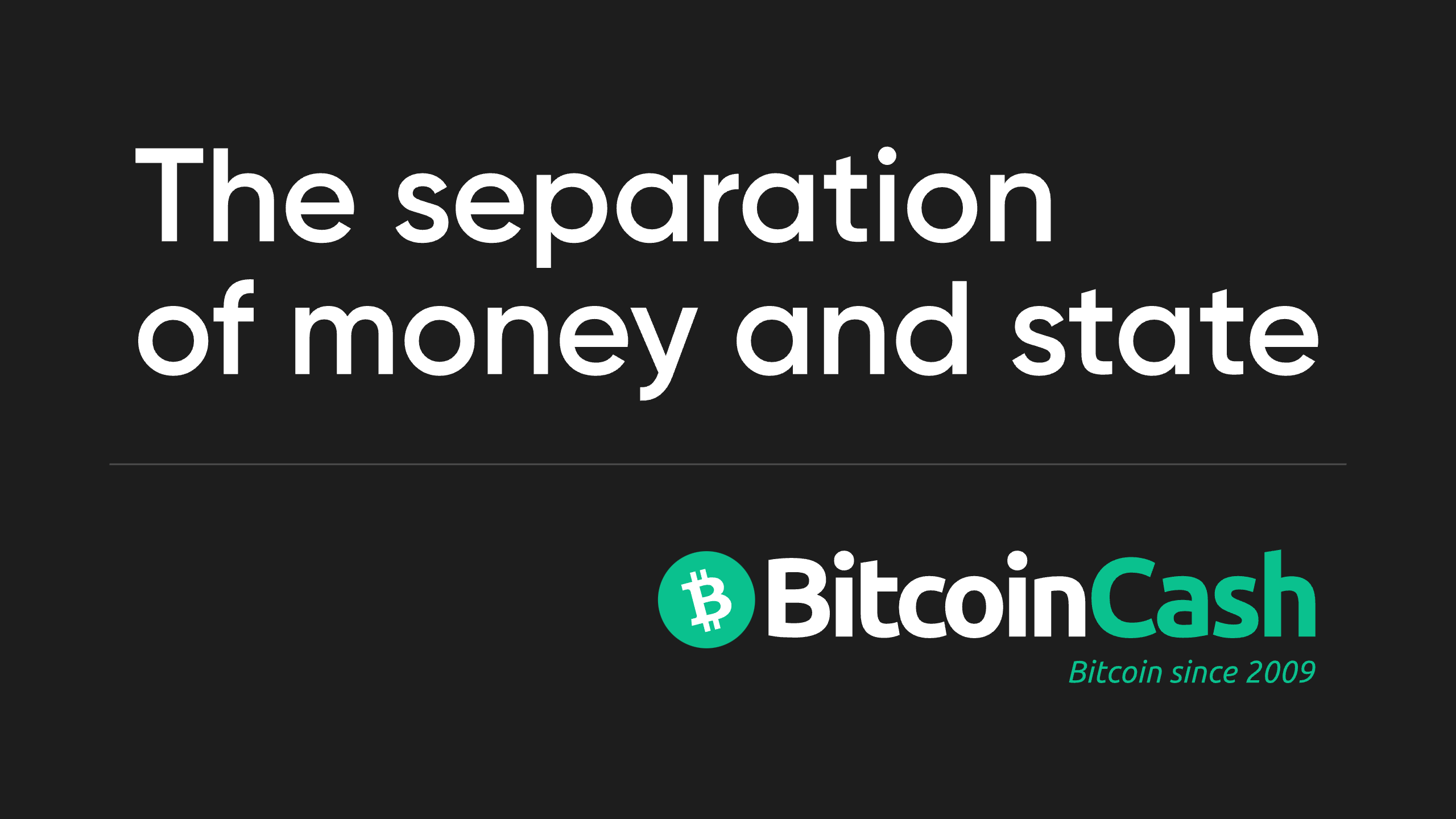 The separation of money and state