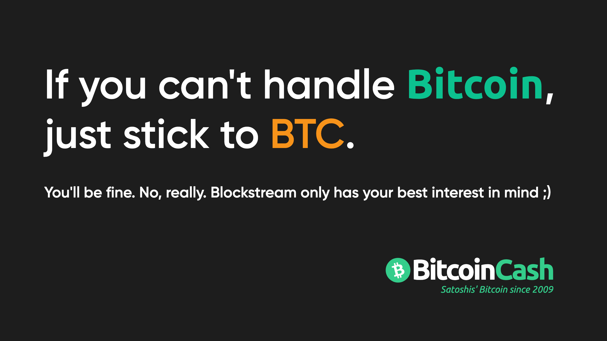 BTC can't handle Bitcoin